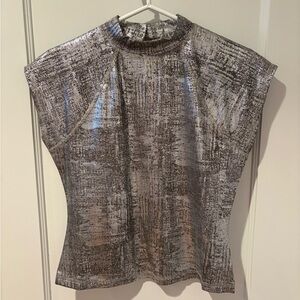 Anthropologie Pilcro Silver Metallic Women's Top